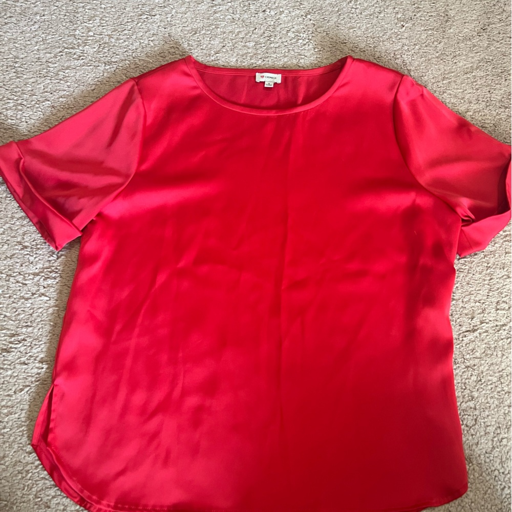 Daniel Cremieux Vibrant Red Short Sleeve Top